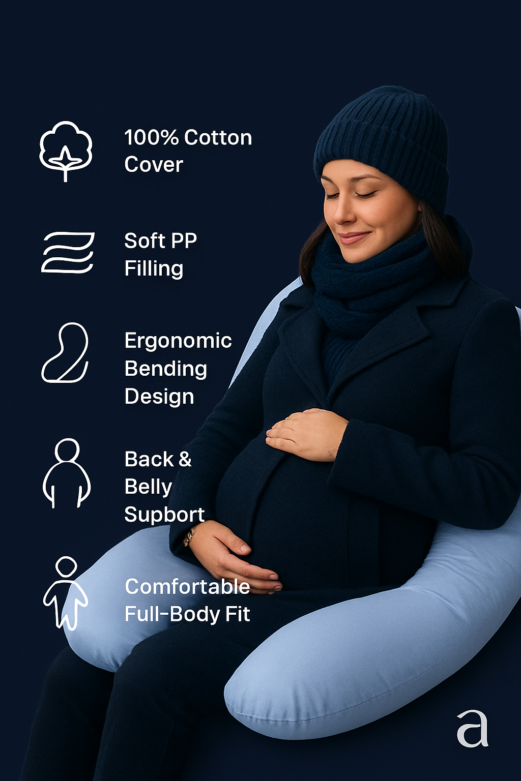 Premiumora Full-Body Maternity & Nursing Pillow β U-Shape Pregnancy Support