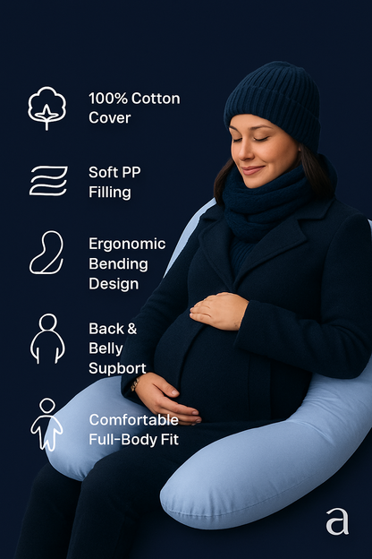 Premiumora Full-Body Maternity & Nursing Pillow – U-Shape Pregnancy Support